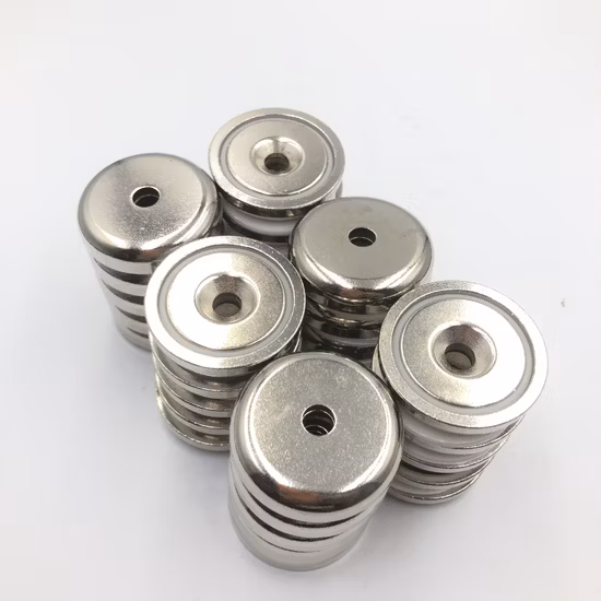 Force de traction forte filetée bon marché NdFeB Aimant en néodyme en pot/aimant de tasse