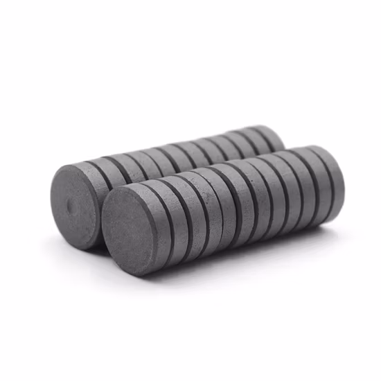 Aimant permanent en ferrite en forme de disque noir pour moteur